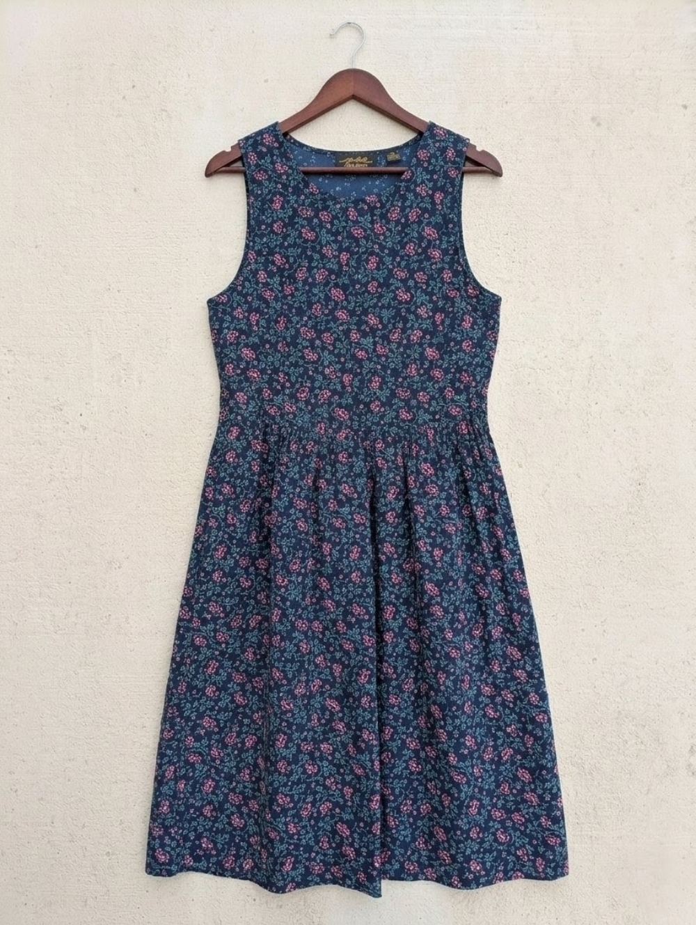 Vintage Eddie Bauer Floral Corduroy Midi Dress Size M